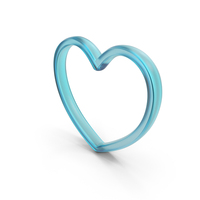 Glass Heart Shape Outline Symbol PNG & PSD Images