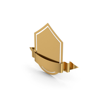 Gold Ribbon Label And Banner PNG & PSD Images