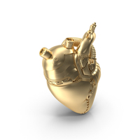 Golden Mechanical Heart PNG & PSD Images
