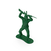 Green Plastic Toy Soldier with Rifle and Bayonet PNG & PSD Images