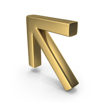 Gold Up Left Arrow PNG & PSD Images