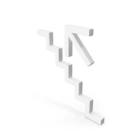 White Up Left Stairs Arrow PNG & PSD Images