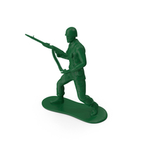 Green Plastic Toy Soldier with Machine Gun PNG & PSD Images