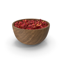 Wooden Bowl with Dried Red Petals PNG & PSD Images
