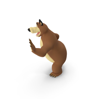 Bear Character from Children Cartoon Happy Pose PNG & PSD Images