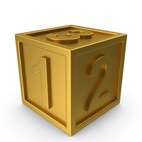 Gold Number Cube PNG & PSD Images