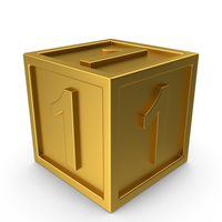 Gold Number Cube PNG & PSD Images