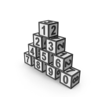 Blocks with Numbers PNG & PSD Images