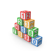 Blocks with Numbers PNG & PSD Images