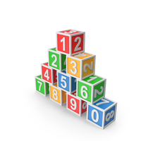 Blocks with Numbers PNG & PSD Images
