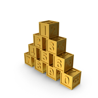 Gold Blocks With Numbers PNG & PSD Images