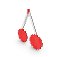 Voxel Cherry Symbol PNG & PSD Images