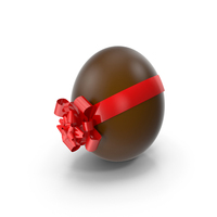 Chocolate Egg Wrapped With Red Ribbon PNG & PSD Images