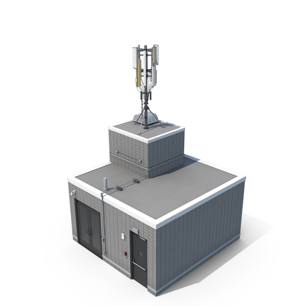Rooftop Entrance with Network Transmitter PNG & PSD Images