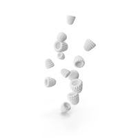 Monochrome Raspberries Falling PNG & PSD Images