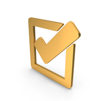 Check Mark Icon Gold PNG & PSD Images