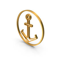 Gold Anchor Outline Icon PNG & PSD Images