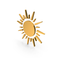 Sun Emblem Light Beam Icon Gold PNG & PSD Images