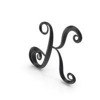 Black Glass Letter K PNG & PSD Images