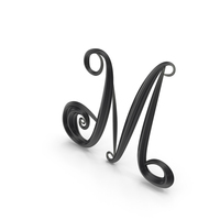 Black Glass Letter M PNG & PSD Images