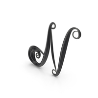 Black Glass Letter N PNG & PSD Images