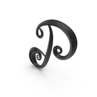 Black Glass Letter P PNG & PSD Images
