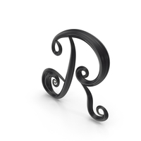 Black Glass Letter R PNG & PSD Images