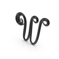 Black Glass Letter W PNG & PSD Images