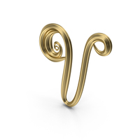 Gold Letter V PNG & PSD Images