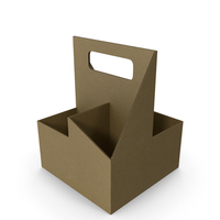 Kraft 4 Cup Carrier with Handle PNG & PSD Images