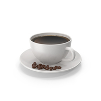 A Cup Of Coffee With Coffee Beans PNG & PSD Images