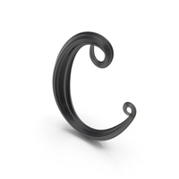 Black Glass Letter C PNG & PSD Images