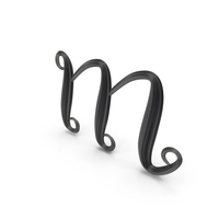 Black Glass Letter M PNG & PSD Images
