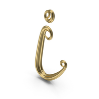 Gold Letter i PNG & PSD Images