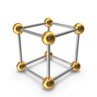 Molecular Cube Gold And Silver PNG & PSD Images