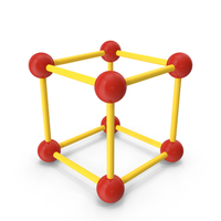 Molecular Cube Red And Yellow PNG & PSD Images