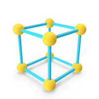Molecular Cube Yellow And Blue PNG & PSD Images