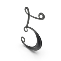 Black Glass Number 5 PNG & PSD Images