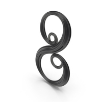 Black Glass Number 8 PNG & PSD Images