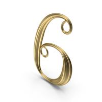 Gold Number 6 PNG & PSD Images