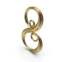Gold Number 8 PNG & PSD Images
