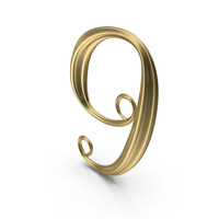 Gold Number 9 PNG & PSD Images