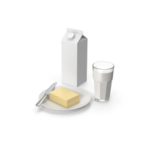Milk And Butter Set PNG & PSD Images