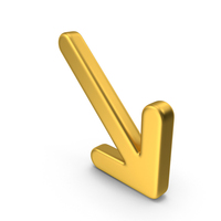 Gold Diagonal Arrow Down PNG & PSD Images