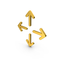 Gold Arrow Four Direction PNG & PSD Images