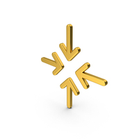 Gold Arrow Four Direction Inward PNG & PSD Images