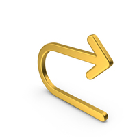 Gold  Arrow U Turn PNG & PSD Images