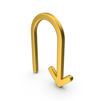 Gold Arrow U Turn Down PNG & PSD Images