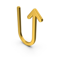 Gold Arrow U Turn Up PNG & PSD Images