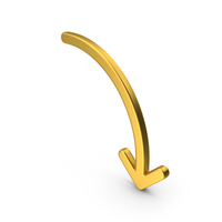 Gold Arrow Down PNG & PSD Images